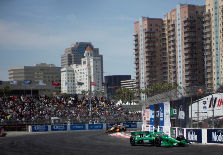 La vista del callejero de Long Beach.