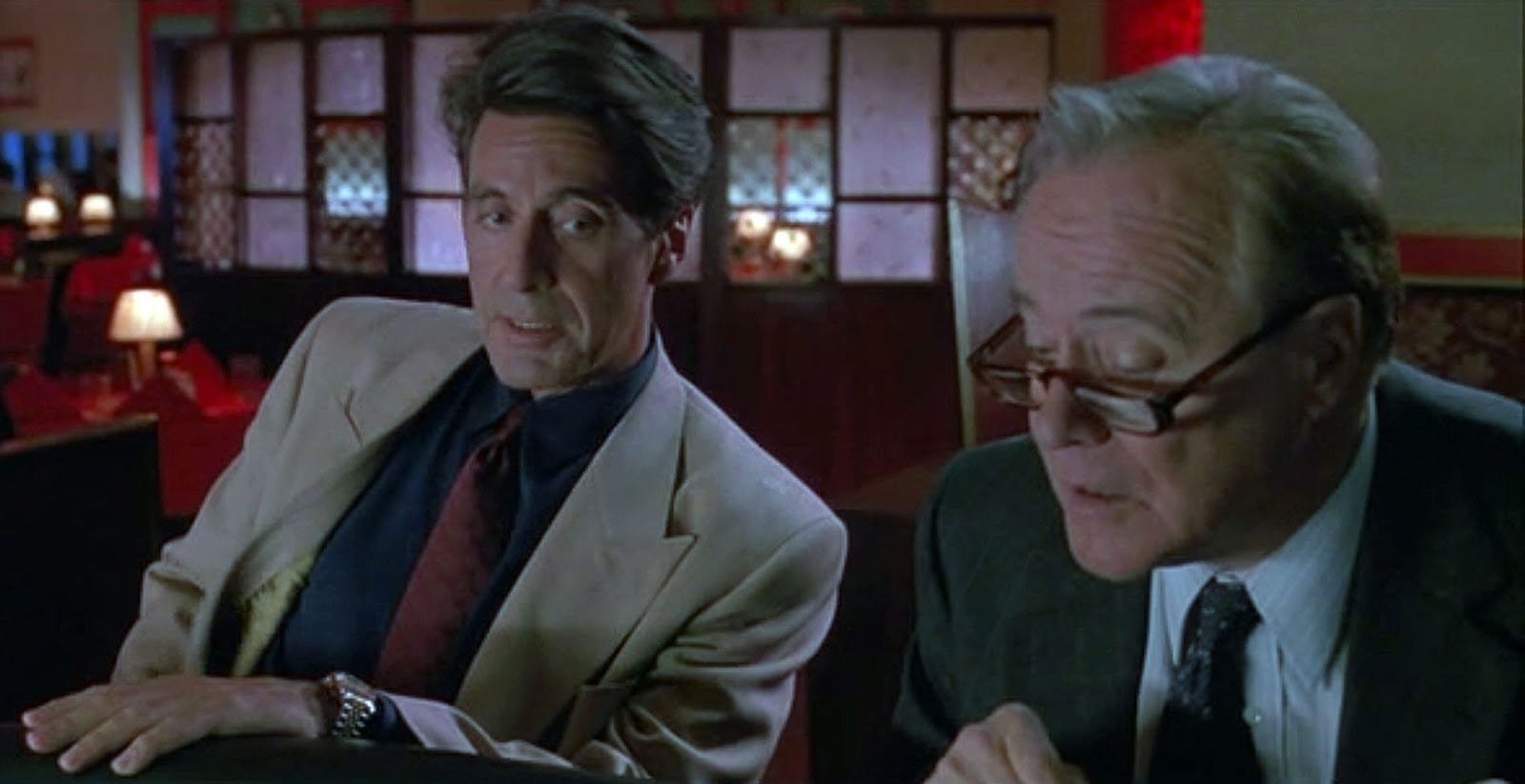 Al Pacino y Jack Lemmon en Glengarry Glen Ross.