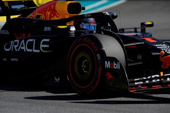 Max Verstappen en el GP. (AP Photo/Rebecca Blackwell)