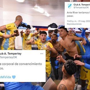 La cargada de Temperley a River con una frase de Demichelis