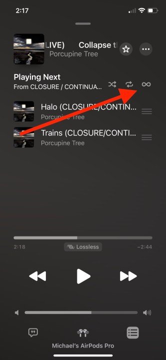 La función de reproducción automática está desactivada en Apple Music para iOS.