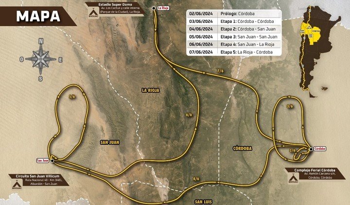 Eml mapa del Ruta 40.