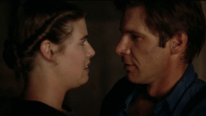 Kelly McGillis y Harrison Ford en Witness.