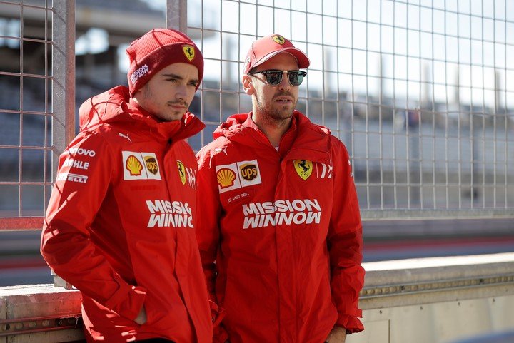Leclerc y Vettel, compañeros en Ferrari en 2019.