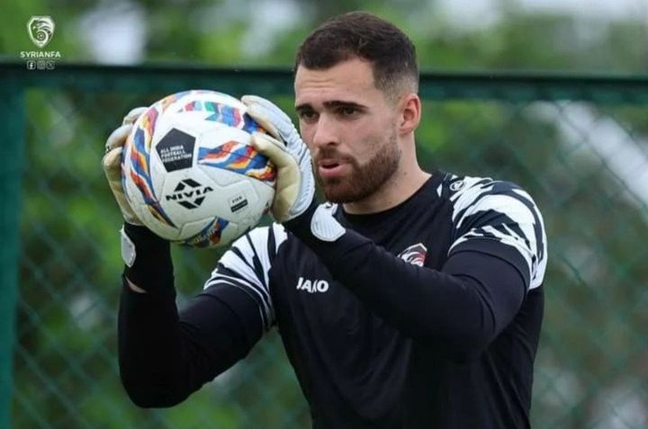 El arquero de Quilmes tuvo participación en la última fecha FIFA (Foto: Syrian FA).