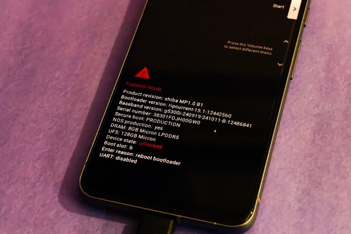 Instalación de Android 16 en un Google Pixel 8 Paso 8.