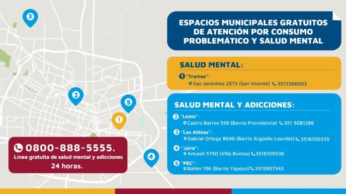 Cinco lugares y una línea telefónica municipal donde recibir atención gratuita en salud mental, consumo problemático y adicciones