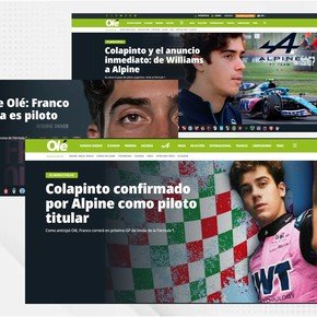 Olé acelera con Franco Colapinto