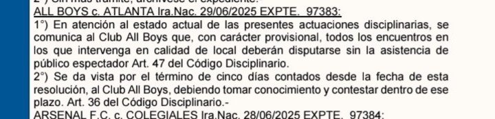 El fallo del Tribunal de Disciplina de AFA