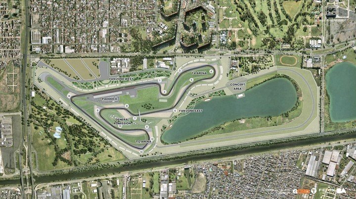 El dibujo nuevo del Gálvez. La zona del lago quedará marginada, al menos para MotoGP y una eventual F1.