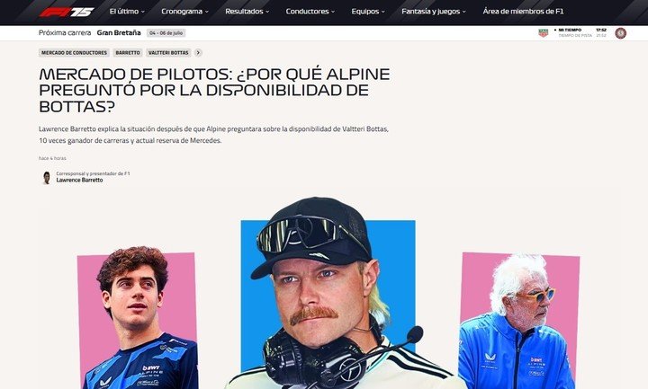 La columna de la Fórmula 1 acerca del interés de Alpine por Valtteri Bottas.