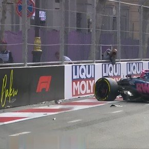 Franco Colapinto chocó y finalizó 16° en la clasificación de la F1 en Bakú