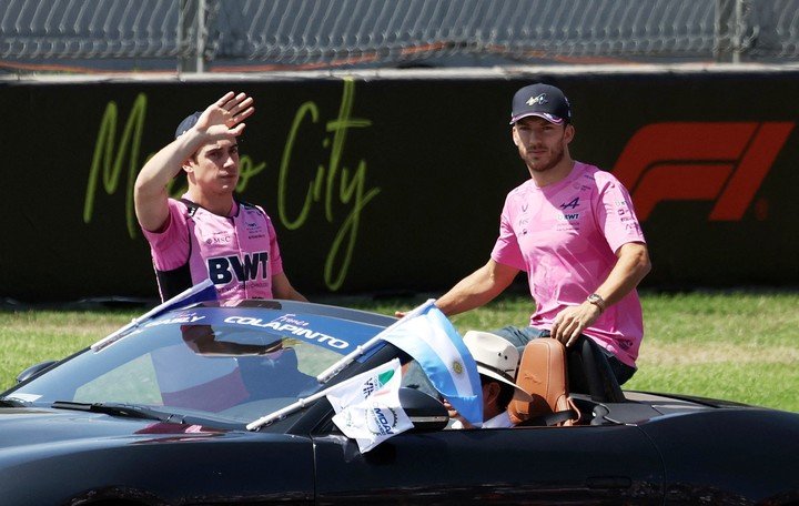 Colapinto y Gasly, juntos en la previa.