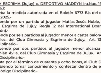 Gimnasia de Jujuy – Deportivo Madryn: AFA publicó sanciones y el fallo del Tribunal podría salir el lunes