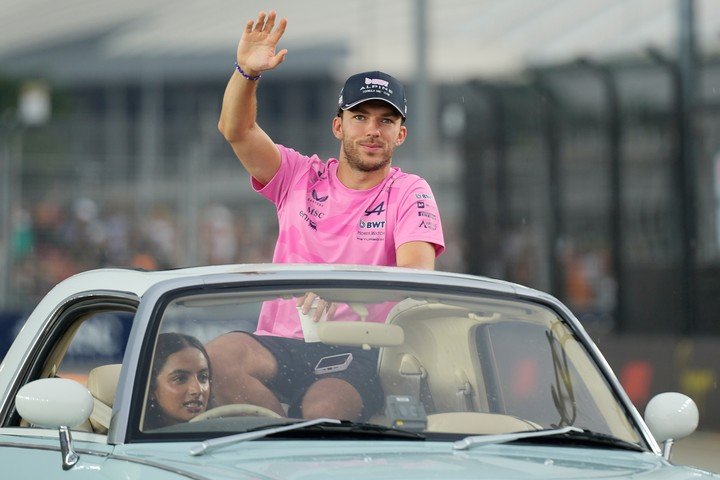 Pierre Gasly antes de la carrera.
