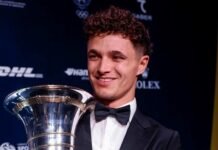 Con una ausencia de peso, Lando Norris recibió el trofeo de la Fórmula 1 en la gala de la FIA