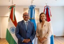 La vicegobernadora Myrian Prunotto se reunió con el embajador de la India