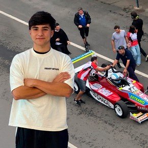 Sebastián Caram, el pibe que sueña con la Fórmula 4: hashtag viral, amor por Racing y entrenamiento con una Amarok