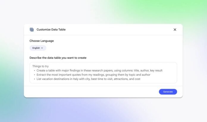 NotebookLM puede convertir tus datos desordenados en Google Sheets