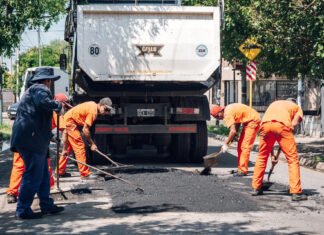 Finalizaron las obras de bacheo con hormigón en Lagunilla