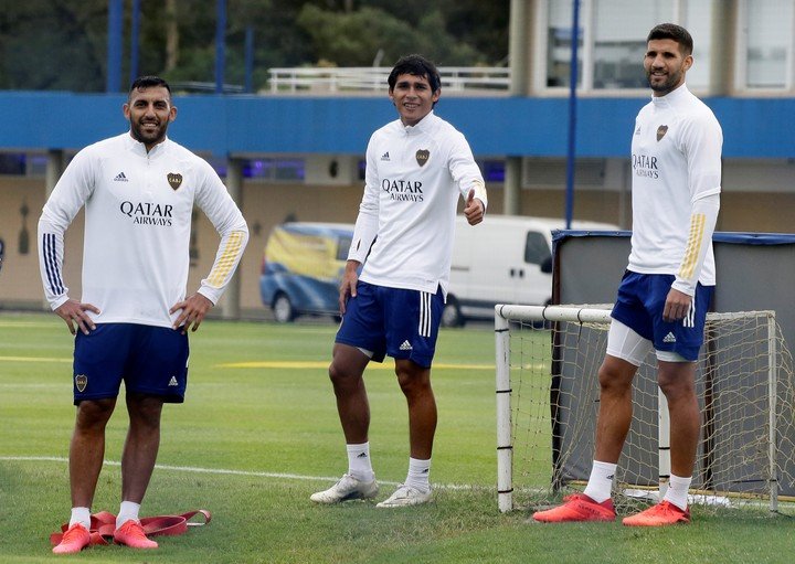 Obando en un entrenamiento de Boca.
Foto: Javier Garcia Martino - Photogamma