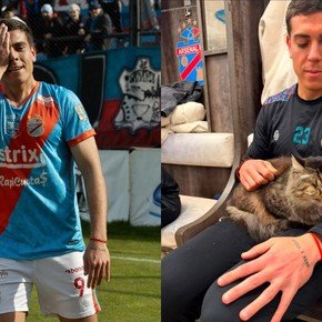 El jugador de Arsenal de Sarandí que le dedicó su gol a Tatú, un gato del club que falleció días antes