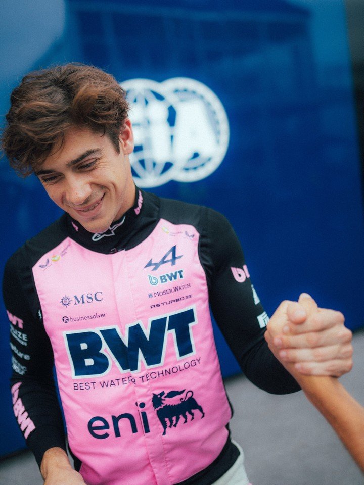 La felicidad de Franco Colapinto cuando había logrado el sexto puesto en Canadá.
(Foto: Alpine).