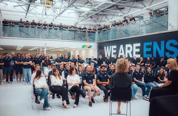 Los empleados de la fábrica de Alpine en Enstone.