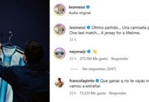 El comentario de Colapinto en el posteo de Messi: «Ojalá no te vayas nunca»