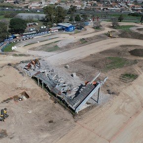 Obra clave en el Gálvez: se demolió la tribuna de la horquilla para trabajar en el trazado de Fórmula 1