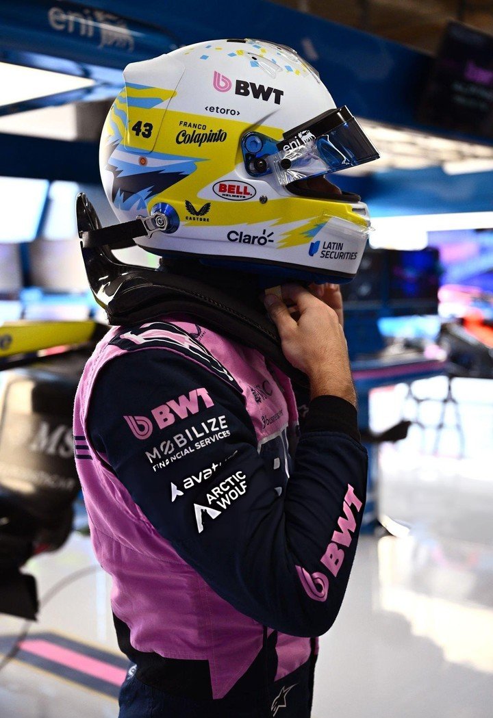 El casco de Colapinto para el GP de Estados Unidos. (Foto: Alpine Nation)