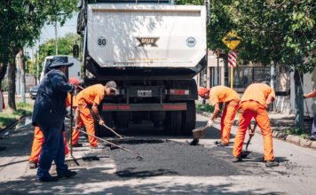 Finalizaron las obras de bacheo con hormigón en Lagunilla