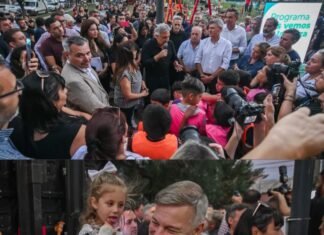 Quedó inaugurada la primera plaza del plan “Nos vemos en la plaza”, con la presencia de Llaryora, Passerini y Pretto